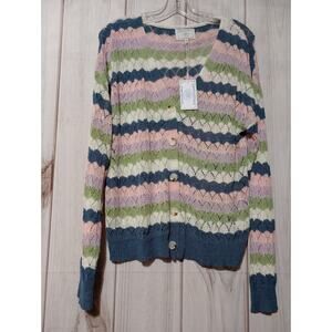 Absolutely Crochet Knit Cardigan Sweater‎ - Size Medium